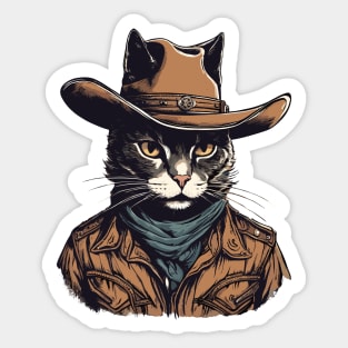 Cowboy Cat Sticker